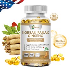 KOREAN RED PANAX GINSENG EXTRACT | 120 Capsules | 1600mg High Dosage