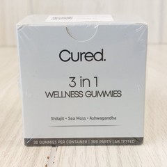 Cured 3 in 1 Wellness Gummies Unisex 30ct Gray Shilajit Sea Moss Ashwagandha