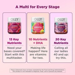 OLLY Prenatal Multivitamin Gummy – Folic Acid & DHA – 60 Count
