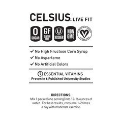 CELSIUS On The Go Energy Drink Mix, Peach Vibe,14 Stick Pack.