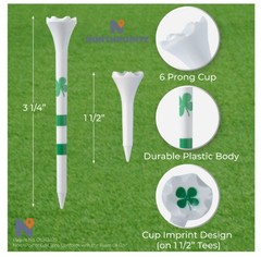 NorthPointe Golf Tees Plastic Combo Length Pack of 50 Includes (40 Count) 3 
