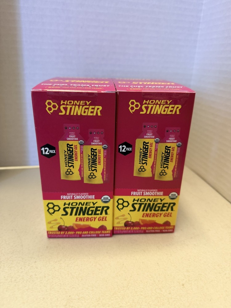 Honey Stinger Energy Gel Gluten Free Non-GMO Organic Fruit Smoothie 24pk EXP9/27