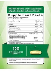 3 Pack Fish Oil 2400mg Omega 3 360 Softgel (3×120) Natural LEMON Flavor Purified