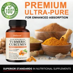 Turmeric Curcumin 2250mg Herbal Extract 95% Curcuminoids with Black Pepper
