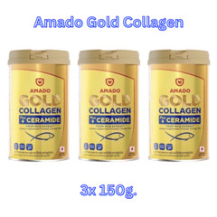 Amado Gold Collagen Plus Ceramide Rice Extract Gold Collagen 150g x 3