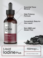 Liquid Iodine | 2 fl oz | 150 mcg | Iodine & Potassium Iodine | by Horbaach