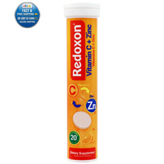 Vitamin C + Zinc, Effervescent Tablets 20 Count (Pack of 1), Orange