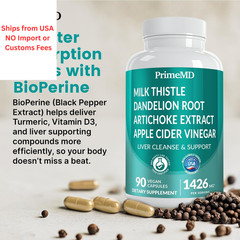 32-in-1 Liver Support with Milk Thistle Supplement – 90 Count (Pack of 1)
