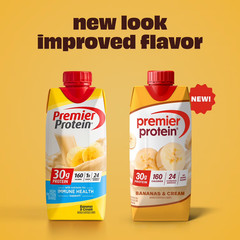 Premier Protein Shake, Bananas & Cream, 30g Protein, 11 fl oz, 12 Ct
