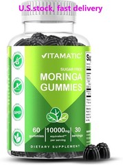 NEW Vitamatic Sugar Free Moringa Gummies – 10,000 mg 60 Count (Pack of 1)