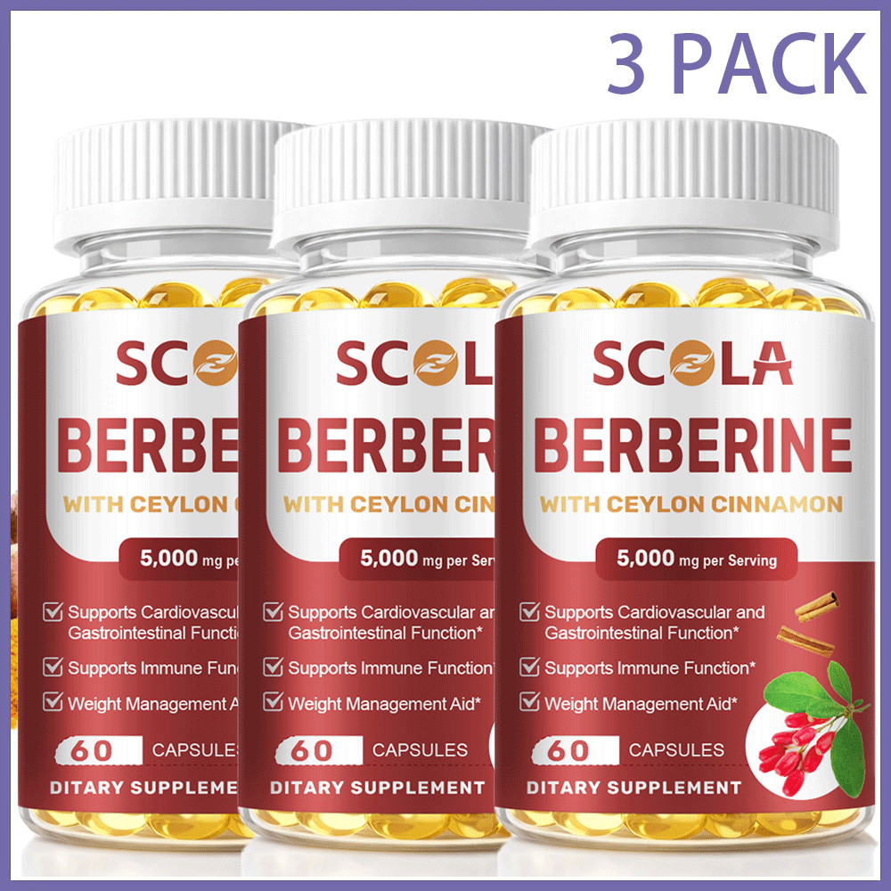3 Packs Berberine 5000MG High Absorption For Blood Sugar Immune 3 Months Supply