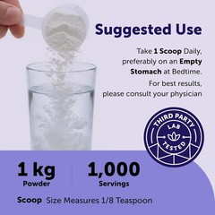 Glycine Powder, 1KG 2.2 Pounds, Glycine 1000mg Per Serving, Water Soluble and…