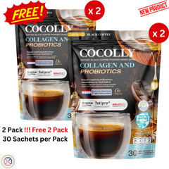 Black Coffee Coconut Instant Cocolly Collagen Probiotics Mix 30 Sachets 300g