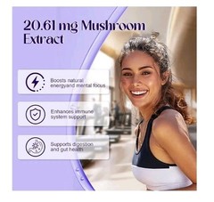 L-Ergothioneine,11-in-1 Mushroom Supplement With Antioxidants 30Caps. B8
