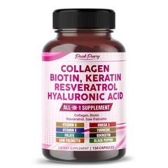 PEAKPURY Collagen Biotin Resveratrol Saw Palmetto – 150 Count (Pack of 1)