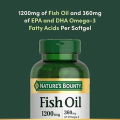Nature’s Bounty Fish Oil Omega 3 Supplements – Supports Heart Health, 1200 Mg Fi