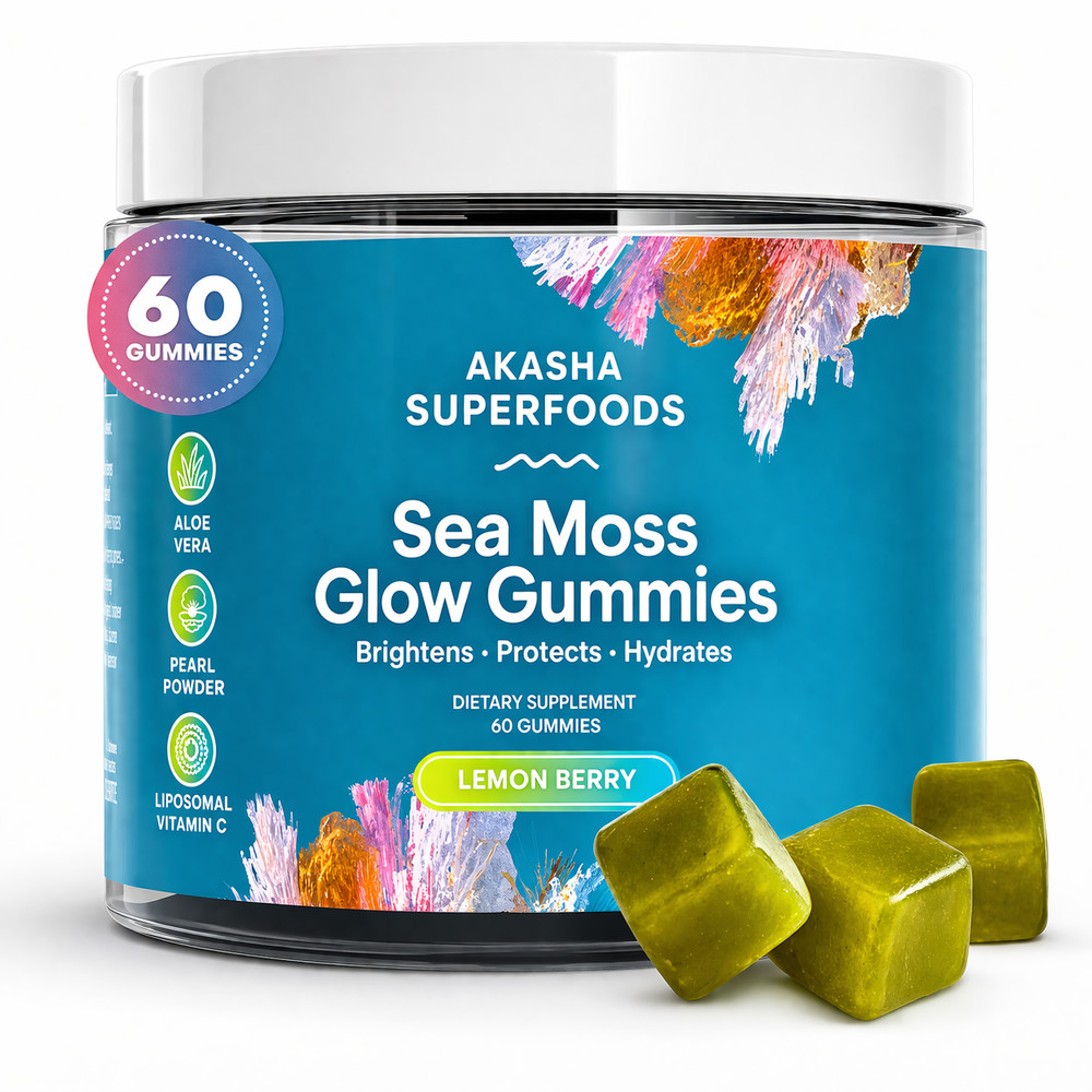 Glow, Sea Moss & Pearl Powder, Strawberry Lemonade, 60 Gummies