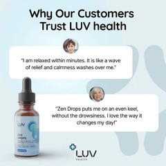 LUV Health Zen Drops Calm Relaxation Support w Magnesium Glycinate 3 Pack USA.