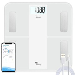 USB Rechargeable Bluetooth Digital Bathroom Scale Body Fat Weight BMI