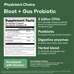 Physician’s CHOICE Bloat & Gas Probiotic 5-in-1 Proactive Support + Daily Relief