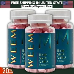 5 pack of WEEM Hair Skin and Nails Gummies, Vegan biotin Vitamins, Healthy Hair