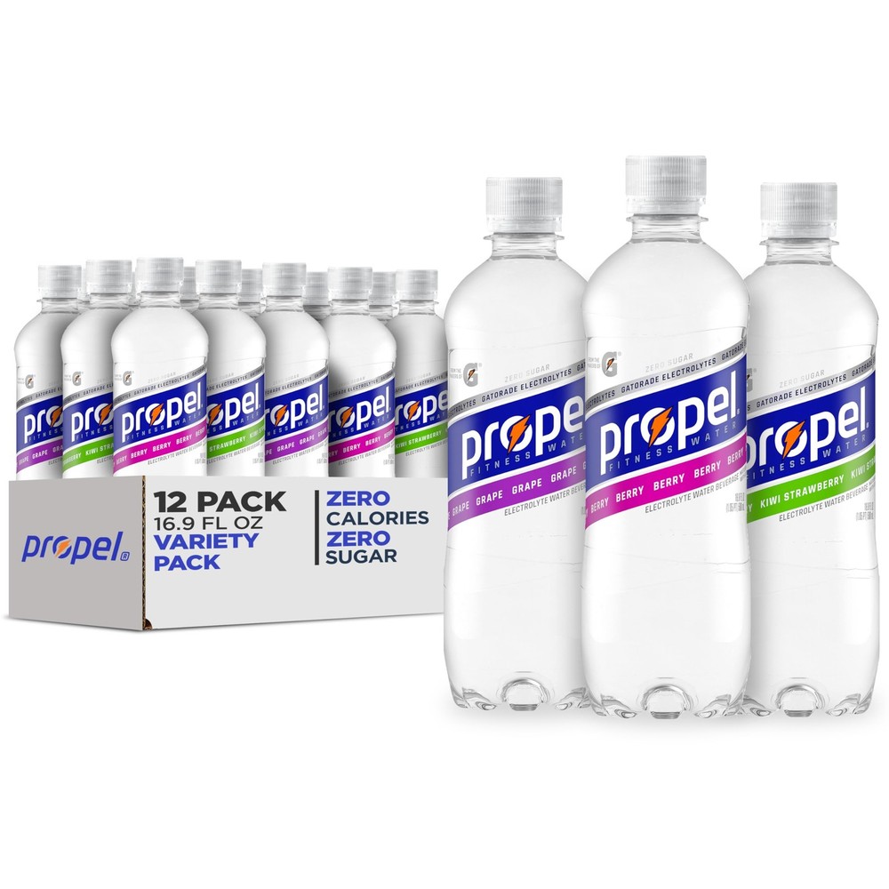 Propel, 3 Flavor Variety Pack, Zero Calorie Sports 16.9 Fl Oz (Pack of 12)