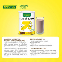 1X TIN APPETON WEIGHT GAIN CHOCOLATE 450G -EXPRESS SHIPPING DHL