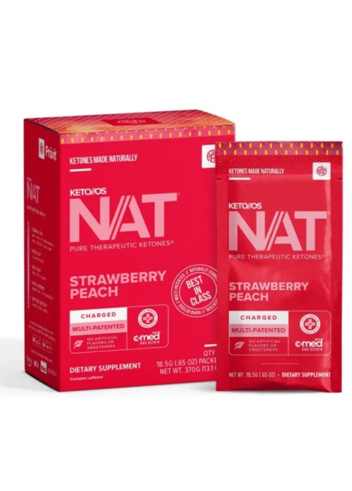 Pruvit NAT KETO OS Strawberry Peach 20 Packets