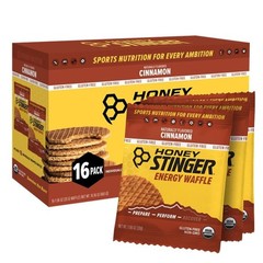 Honey Stinger Organic Gluten Free Cinnamon Waffle, 16 Count, Golden Brown