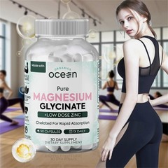 Organics Ocean Pure Magnesium Glycinate with Zinc- Strength Chelated- 90 Count
