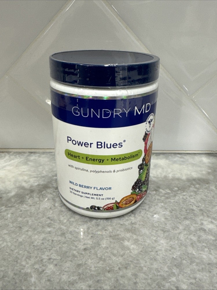 Gundry MD Power Blues With Spirulina, Polyphenols & Probiotics Wild Berry Taste