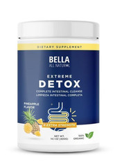 Bella All Natural Extreme Detox Powder- Pineapple Flavor Cleanse Support 400can