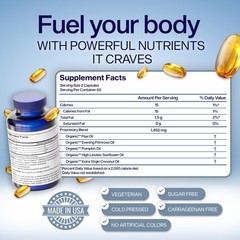 YES Plant Based Omega 3 & 6 Fish Oil Alternative Burpless – Heart, Skin, Eye