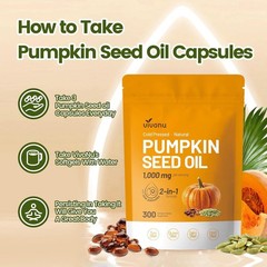 VivoNu Pumpkin Seed Oil with Saw Palmetto Capsules|Cold Pressed, Oil Virgin Pure
