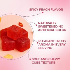 Spicy Cubes Hot Peach Gummies With Chili Pepper, Maca Root And Muira Puama Gummy