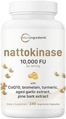 Nattokinase 10,000 FU per Serving (Natural Natto Extract), 240 Vegetarian Capsul