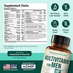 Multivitamin Men Methylated Daily &Capsules B12 A D C Zinc Magnesium 60 capsules