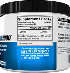 Evlution Nutrition L-Citrulline – Workout & Vasodilation Support – 100 Servings