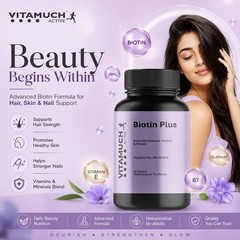 Vita.much Biotin Plus Hair Skin Nails 60 Tablets Zinc Iron