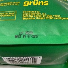 Grüns Superfoods Greens Gummies Sugar-Free 224ct (28 Packs) Green