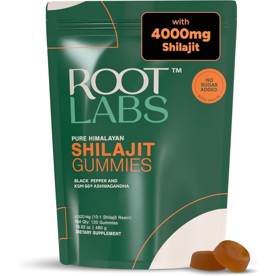 Root Labs 4000 mg Pure Himalayan Shilajit Gummies I No Added Sugar I120 Pouch**