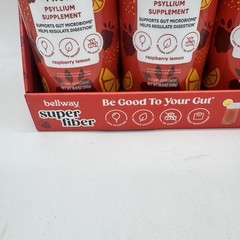 8 X Bellway Super Fiber + Fruit Psyllium Husk Raspberry Lemon 18 oz Each Fast
