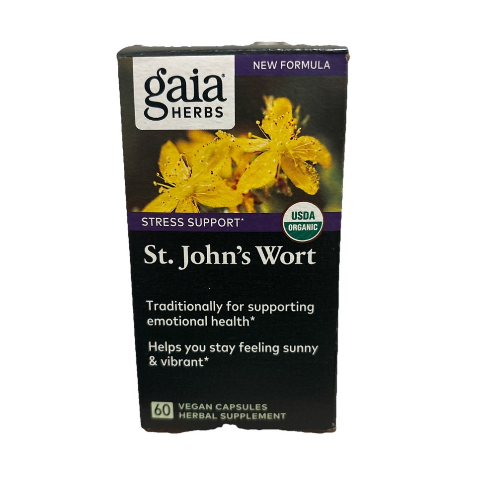 Gaia Herbs St John’s Wort 60 Vegan Capsules Stress Support Supplement Exp 01/28