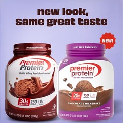 (2 pack) Premier Protein 100% Whey Protein Powder, Chocolate Milkshake, 30g Prot