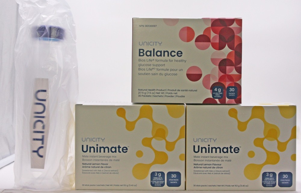 Unicity Feel Great System: 2 Unimate Lemon + 1 Mixed Berry Balance, 07/2027 Exp.
