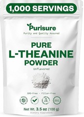 Purisure L-Theanine Powder, 100g, Induces Calm, Helps with Concentration &