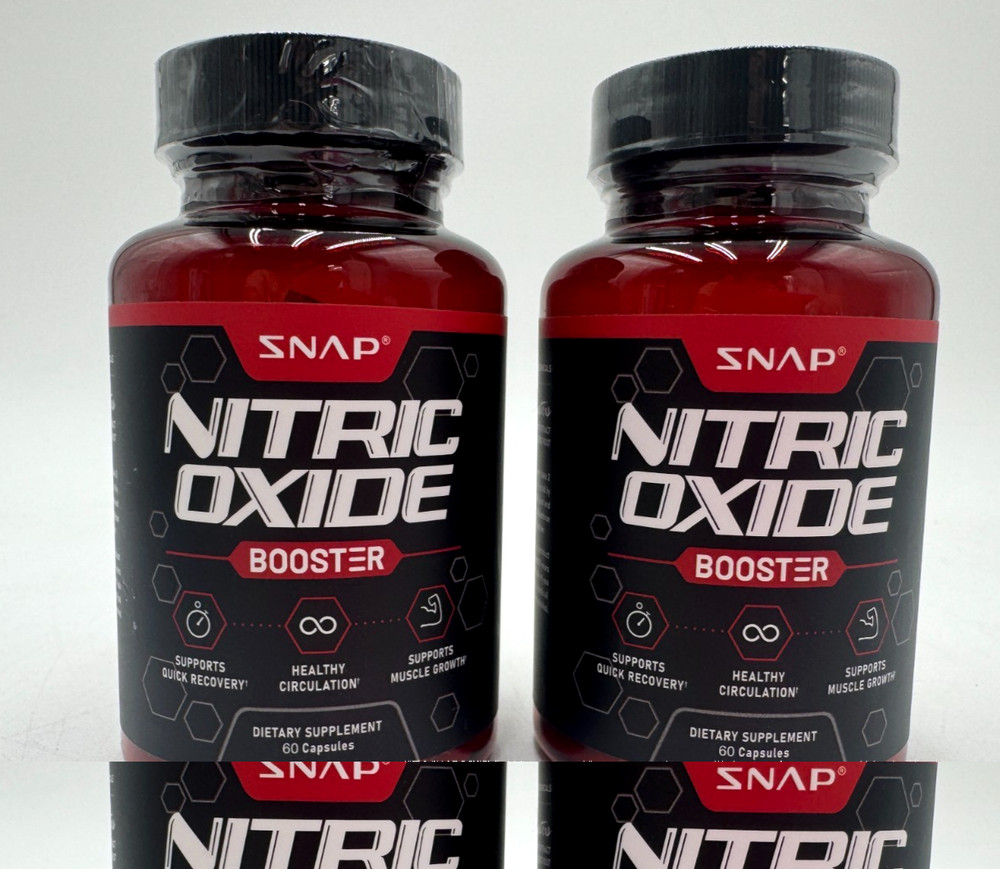 SNAP Nitric Oxide Booster 60 Caps 120 Total EXP 12/27 LOT OF 2