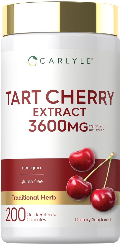 Carlyle Tart Cherry Extract Capsules | 200 Count | 200 (Pack of 1)