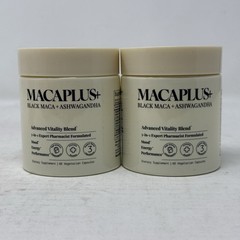 Maca Plus Black Maca Root + Ashwaganda Organic Advanced Vitality Blend (2 Count)