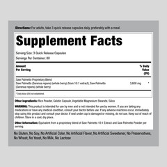 Saw Palmetto 3600 mg | 240 Capsules | Prostate Supplement | by Piping Rock